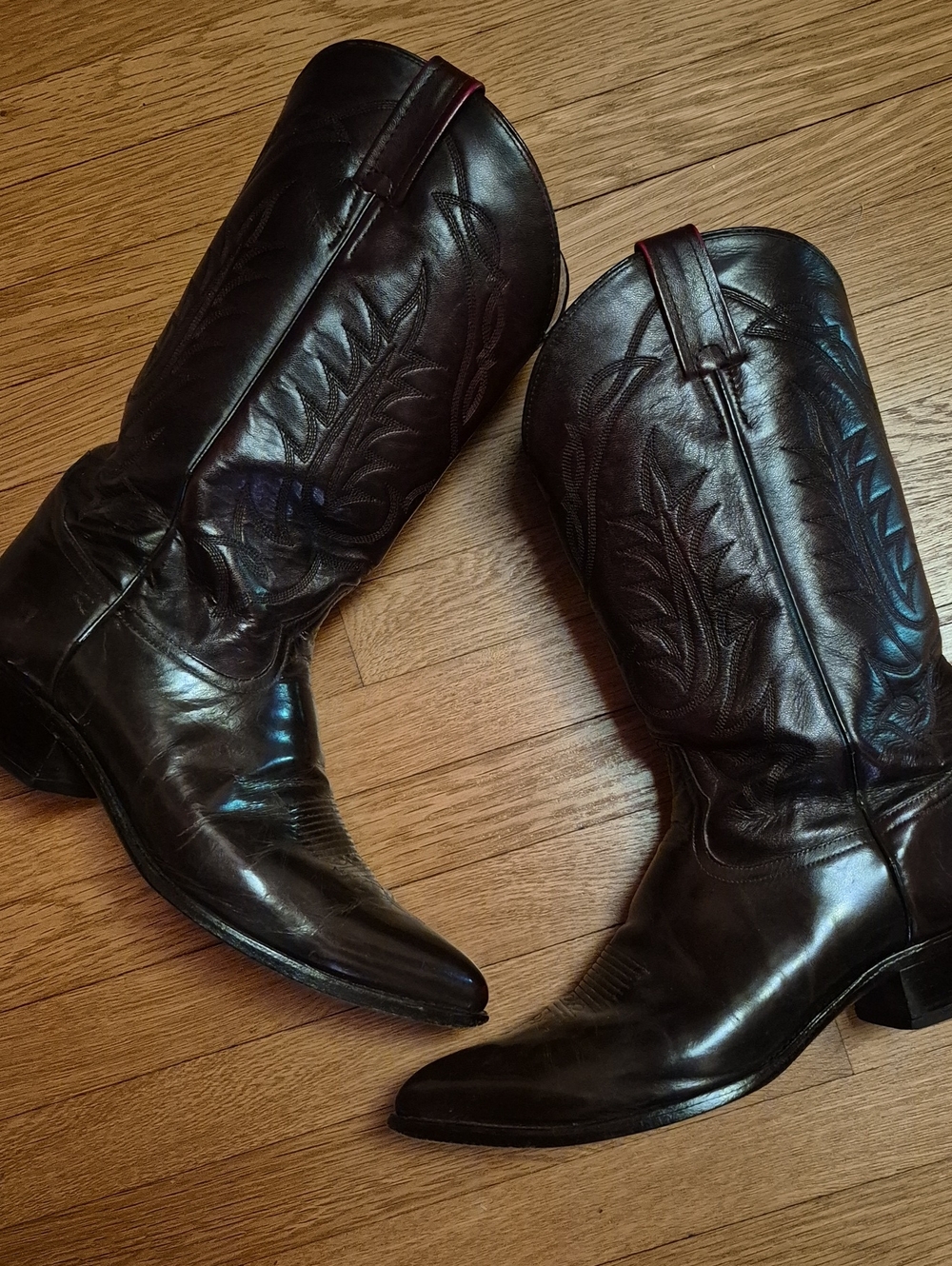 TONY LAMA 2997 VAQUERO Dark Cherry Cowboy Boot Size 12